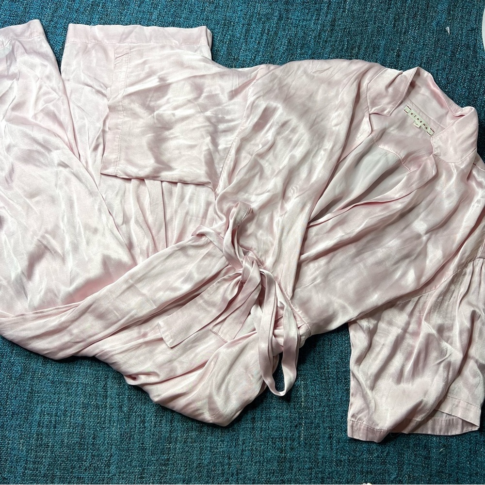 Xirena Jayde Belted Silky Jumpsuit in Light Pink Women's Size Small One Piece